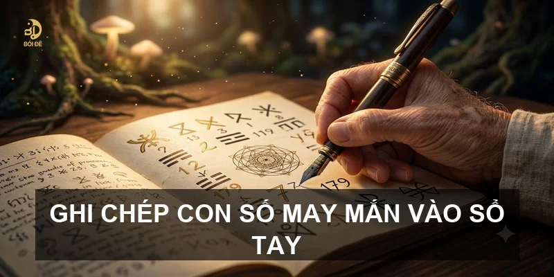Ghi chép con số may mắn vào sổ tay