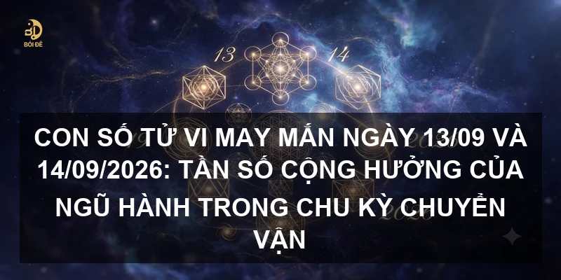 Con số tử vi may mắn ngày 13/09 và 14/09/2026: Tần số cộng hưởng của ngũ hành trong chu kỳ chuyển vận