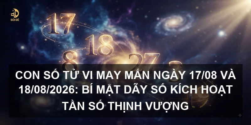 Con số tử vi may mắn ngày 17/08 và 18/08/2026: Bí mật dãy số kích hoạt tần số thịnh vượng