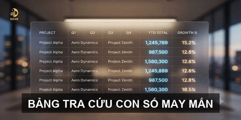 Bảng tra cứu con số may mắn