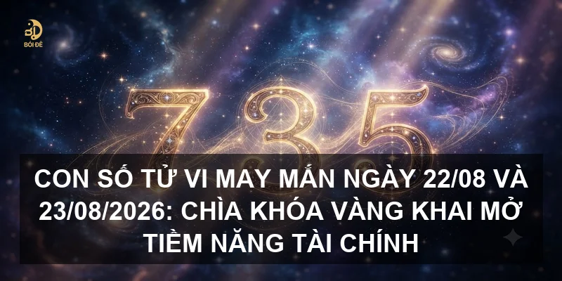 Con số tử vi may mắn ngày 22/08 và 23/08/2026: Chìa khóa vàng khai mở tiềm năng tài chính