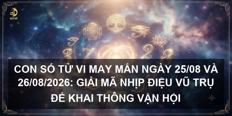 Con số tử vi may mắn ngày 25/08 và 26/08/2026: Giải mã nhịp điệu vũ trụ để khai thông vận hội