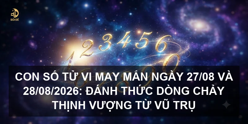 Con số tử vi may mắn ngày 27/08 và 28/08/2026: Đánh thức dòng chảy thịnh vượng từ vũ trụ