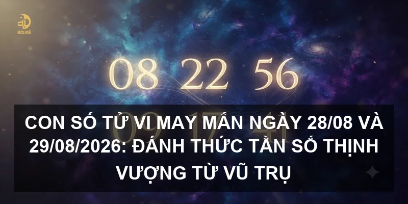 Con số tử vi may mắn ngày 28/08 và 29/08/2026: Đánh thức tần số thịnh vượng từ vũ trụ