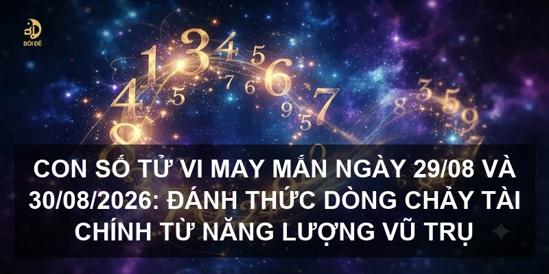 Con số tử vi may mắn ngày 29/08 và 30/08/2026: Đánh thức dòng chảy tài chính từ năng lượng vũ trụ