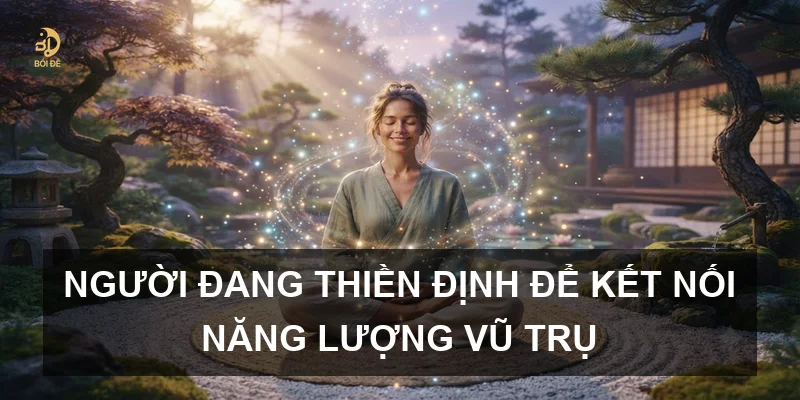 Người đang thiền định để kết nối năng lượng vũ trụ