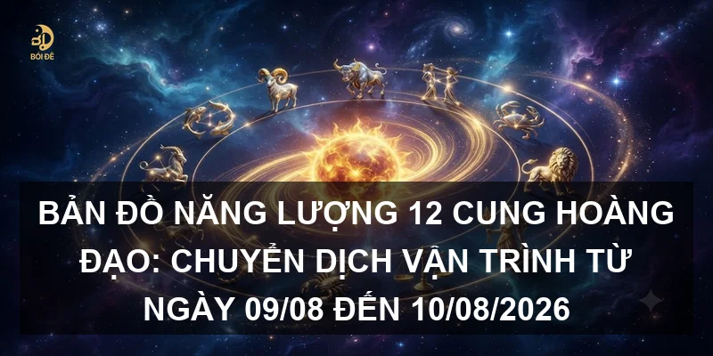 Bản đồ năng lượng 12 cung hoàng đạo: Chuyển dịch vận trình từ ngày 09/08 đến 10/08/2026