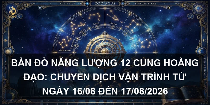 Bản đồ năng lượng 12 cung hoàng đạo: Chuyển dịch vận trình từ ngày 16/08 đến 17/08/2026