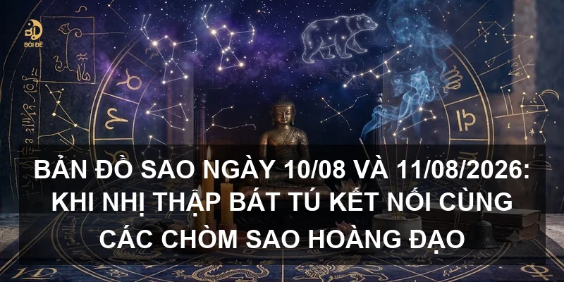 Bản đồ sao ngày 10/08 và 11/08/2026: Khi Nhị thập bát tú kết nối cùng các chòm sao hoàng đạo