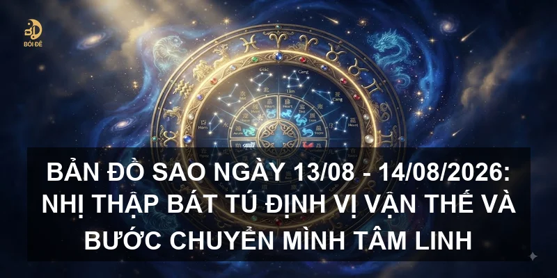 Bản đồ sao ngày 13/08 - 14/08/2026: Nhị thập bát tú định vị vận thế và bước chuyển mình tâm linh