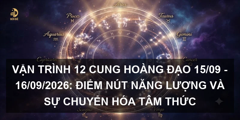 Vận trình 12 cung hoàng đạo 15/09 - 16/09/2026: Điểm nút năng lượng và sự chuyển hóa tâm thức