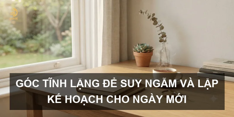 Góc tĩnh lặng để suy ngẫm và lập kế hoạch cho ngày mới
