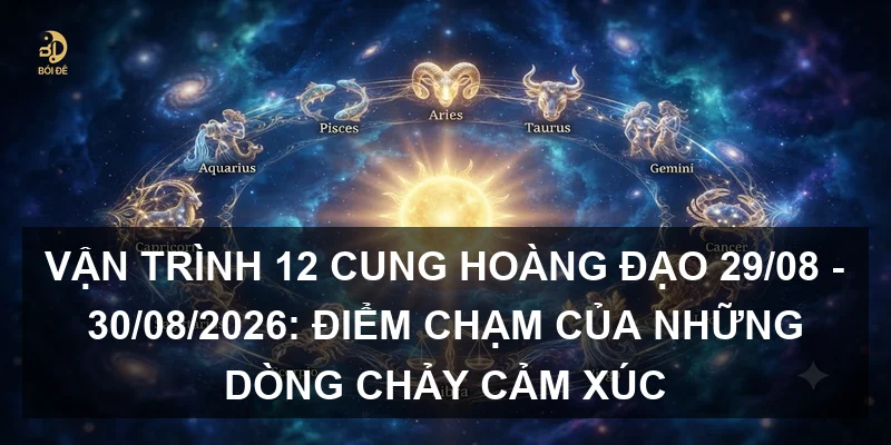Vận trình 12 cung hoàng đạo 29/08 - 30/08/2026: Điểm chạm của những dòng chảy cảm xúc