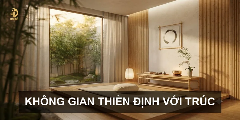 Không gian thiền định với trúc