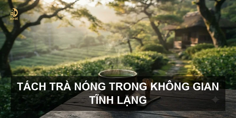 Tách trà nóng trong không gian tĩnh lặng