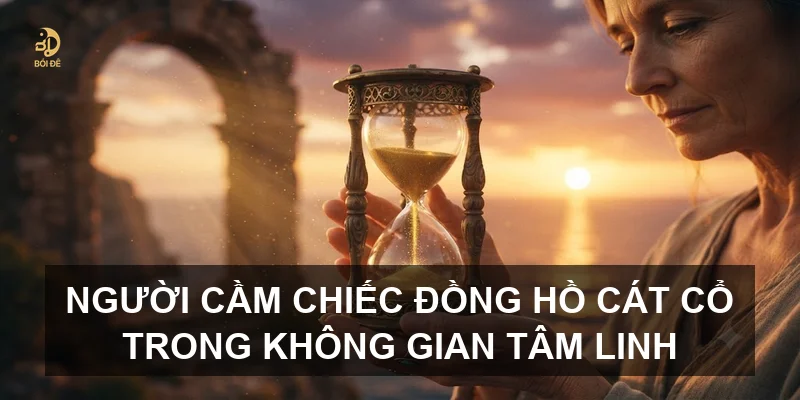 Người cầm chiếc đồng hồ cát cổ trong không gian tâm linh