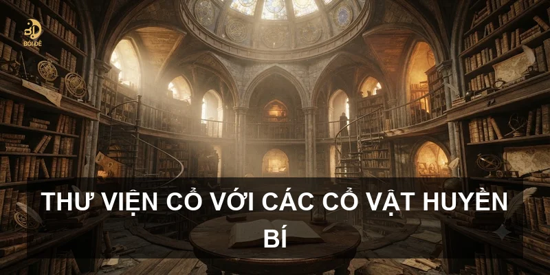 Thư viện cổ với các cổ vật huyền bí