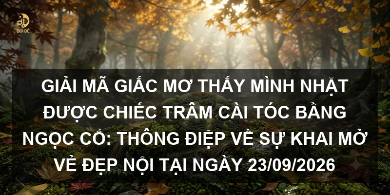 Giải mã giấc mơ thấy mình nhặt được chiếc trâm cài tóc bằng ngọc cổ: Thông điệp về sự khai mở vẻ đẹp nội tại ngày 23/09/2026