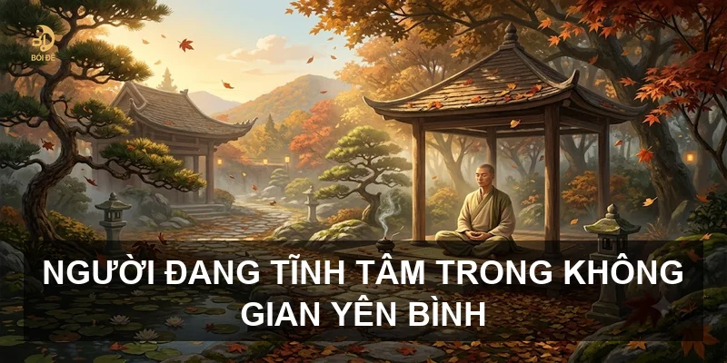 Người đang tĩnh tâm trong không gian yên bình