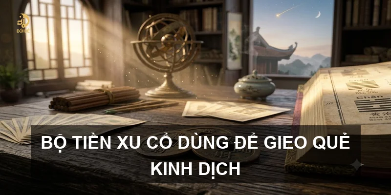 Bộ tiền xu cổ dùng để gieo quẻ Kinh Dịch