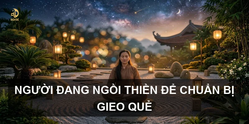 Người đang ngồi thiền để chuẩn bị gieo quẻ