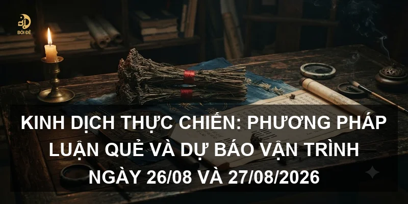 Kinh Dịch thực chiến: Phương pháp luận quẻ và dự báo vận trình ngày 26/08 và 27/08/2026