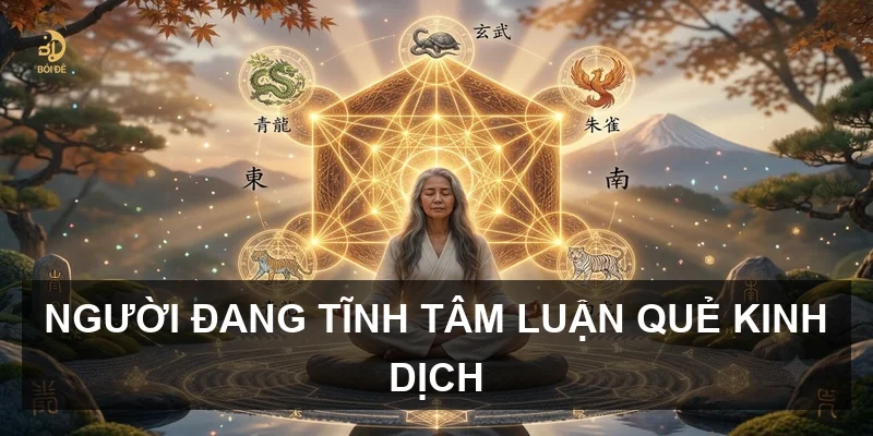 Người đang tĩnh tâm luận quẻ Kinh Dịch