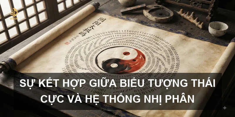 Sự kết hợp giữa biểu tượng Thái Cực và hệ thống nhị phân