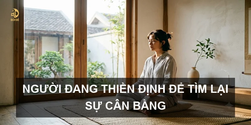 Người đang thiền định để tìm lại sự cân bằng