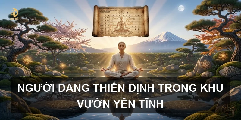Người đang thiền định trong khu vườn yên tĩnh