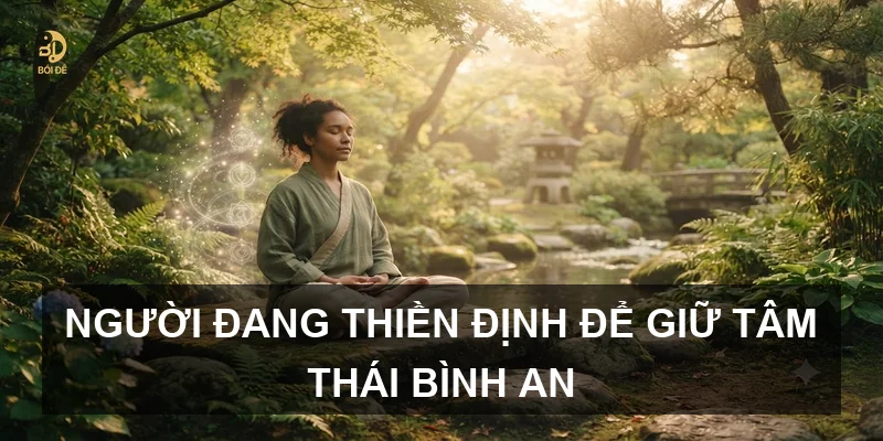 Người đang thiền định để giữ tâm thái bình an