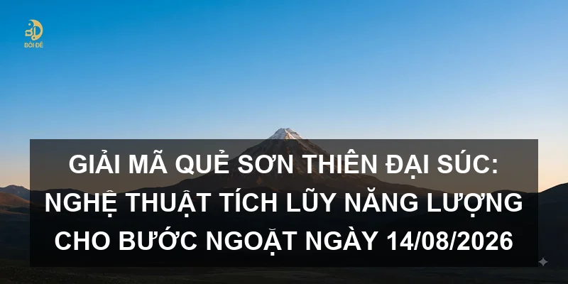 Giải mã Quẻ Sơn Thiên Đại Súc: Nghệ thuật tích lũy năng lượng cho bước ngoặt ngày 14/08/2026