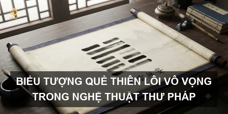 Biểu tượng quẻ Thiên Lôi Vô Vọng trong nghệ thuật thư pháp