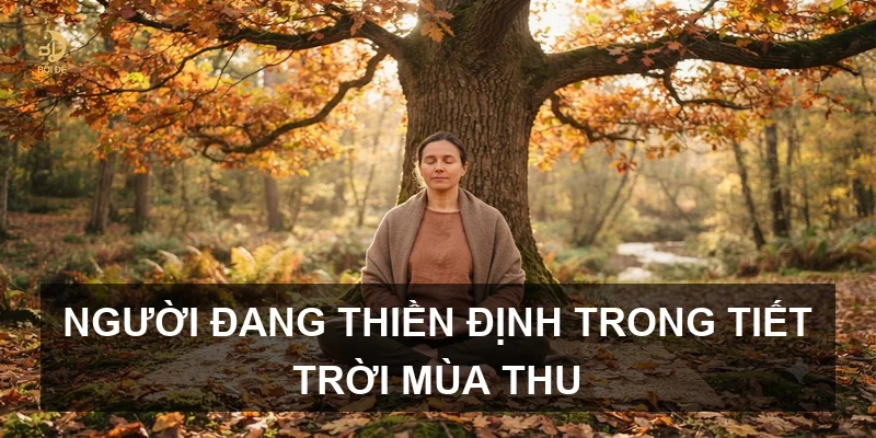 Người đang thiền định trong tiết trời mùa thu