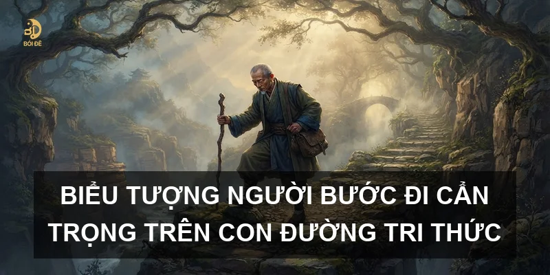 Biểu tượng người bước đi cẩn trọng trên con đường tri thức