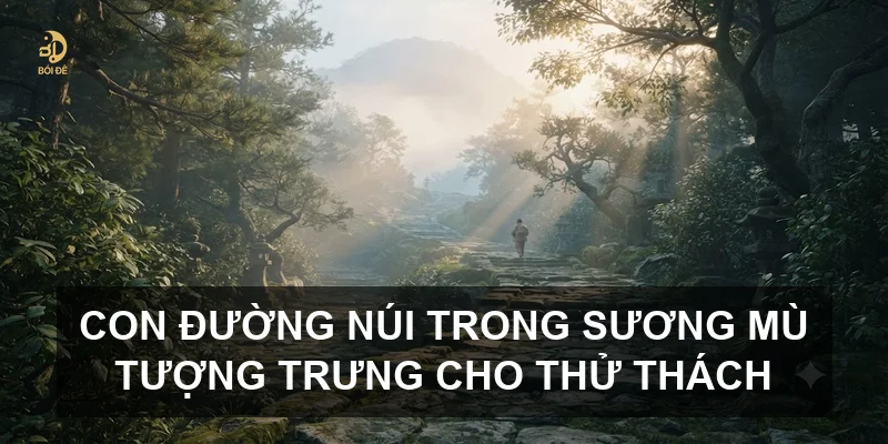Con đường núi trong sương mù tượng trưng cho thử thách