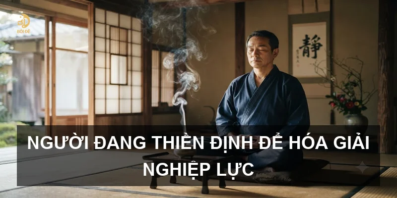 Người đang thiền định để hóa giải nghiệp lực
