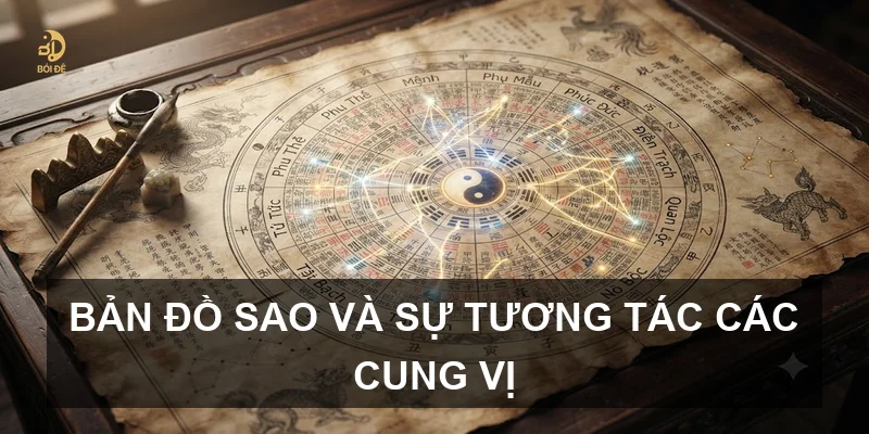 Bản đồ sao và sự tương tác các cung vị