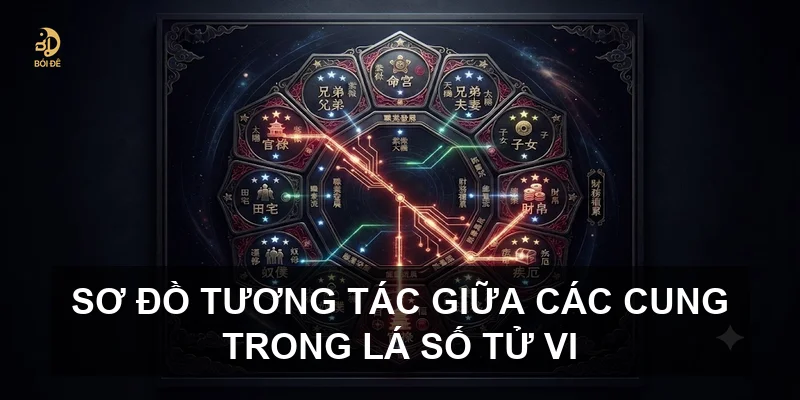 Sơ đồ tương tác giữa các cung trong lá số Tử vi
