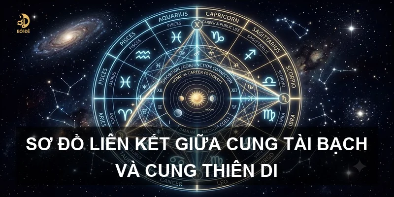 Sơ đồ liên kết giữa Cung Tài Bạch và Cung Thiên Di