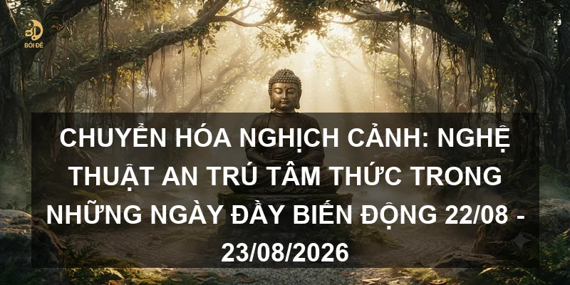 Chuyển hóa nghịch cảnh: Nghệ thuật an trú tâm thức trong những ngày đầy biến động 22/08 - 23/08/2026