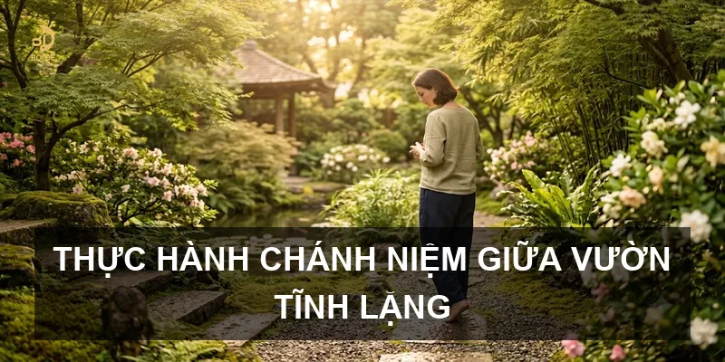 Thực hành chánh niệm giữa vườn tĩnh lặng