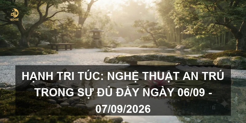 Hạnh Tri Túc: Nghệ thuật an trú trong sự đủ đầy ngày 06/09 - 07/09/2026