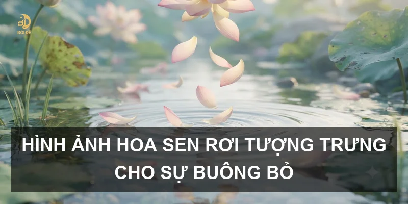 Hình ảnh hoa sen rơi tượng trưng cho sự buông bỏ