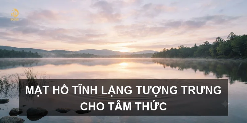 Mặt hồ tĩnh lặng tượng trưng cho tâm thức