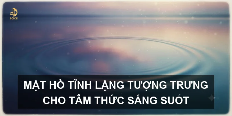 Mặt hồ tĩnh lặng tượng trưng cho tâm thức sáng suốt