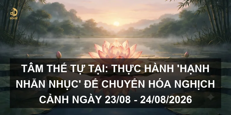 Tâm thế tự tại: Thực hành 'Hạnh Nhẫn Nhục' để chuyển hóa nghịch cảnh ngày 23/08 - 24/08/2026