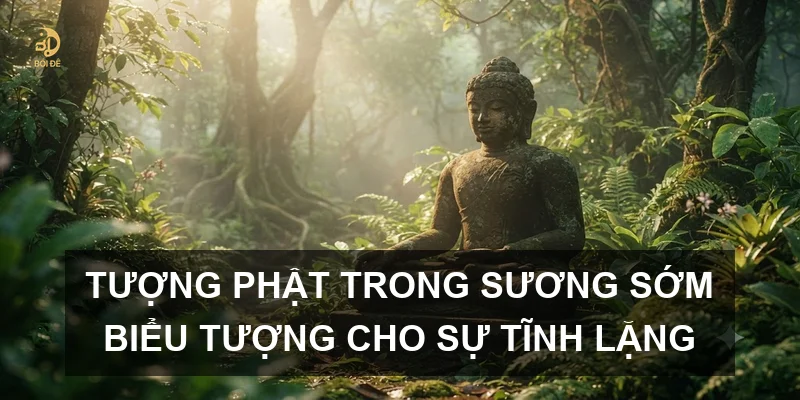 Tượng Phật trong sương sớm biểu tượng cho sự tĩnh lặng