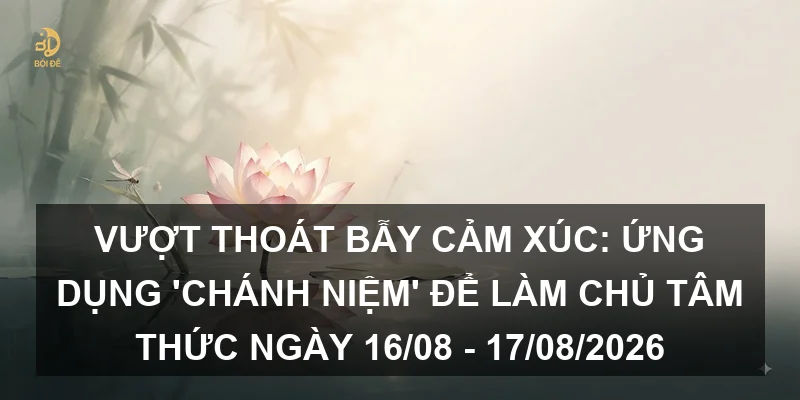 Vượt thoát bẫy cảm xúc: Ứng dụng 'Chánh niệm' để làm chủ tâm thức ngày 16/08 - 17/08/2026