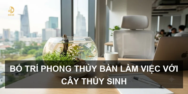 Bố trí phong thủy bàn làm việc với cây thủy sinh